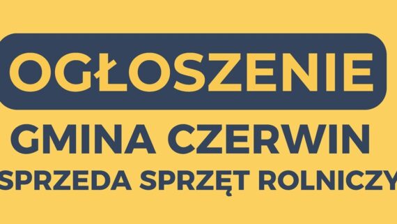 Gmina Czerwin sprzeda sprzęt rolniczy